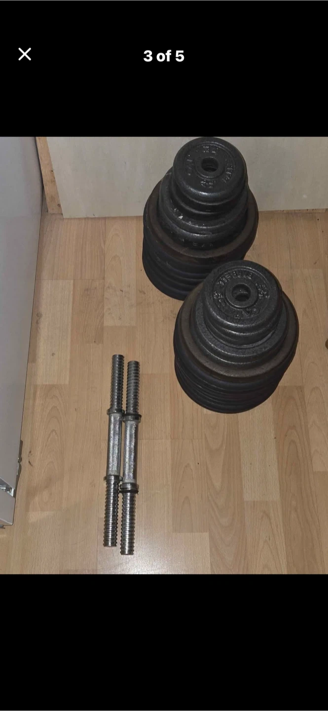 Weight Plates and Barbell Set 180 pounds - photo 3