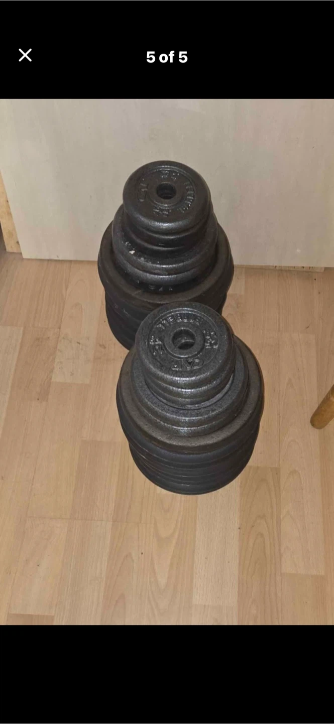 Weight Plates and Barbell Set 180 pounds