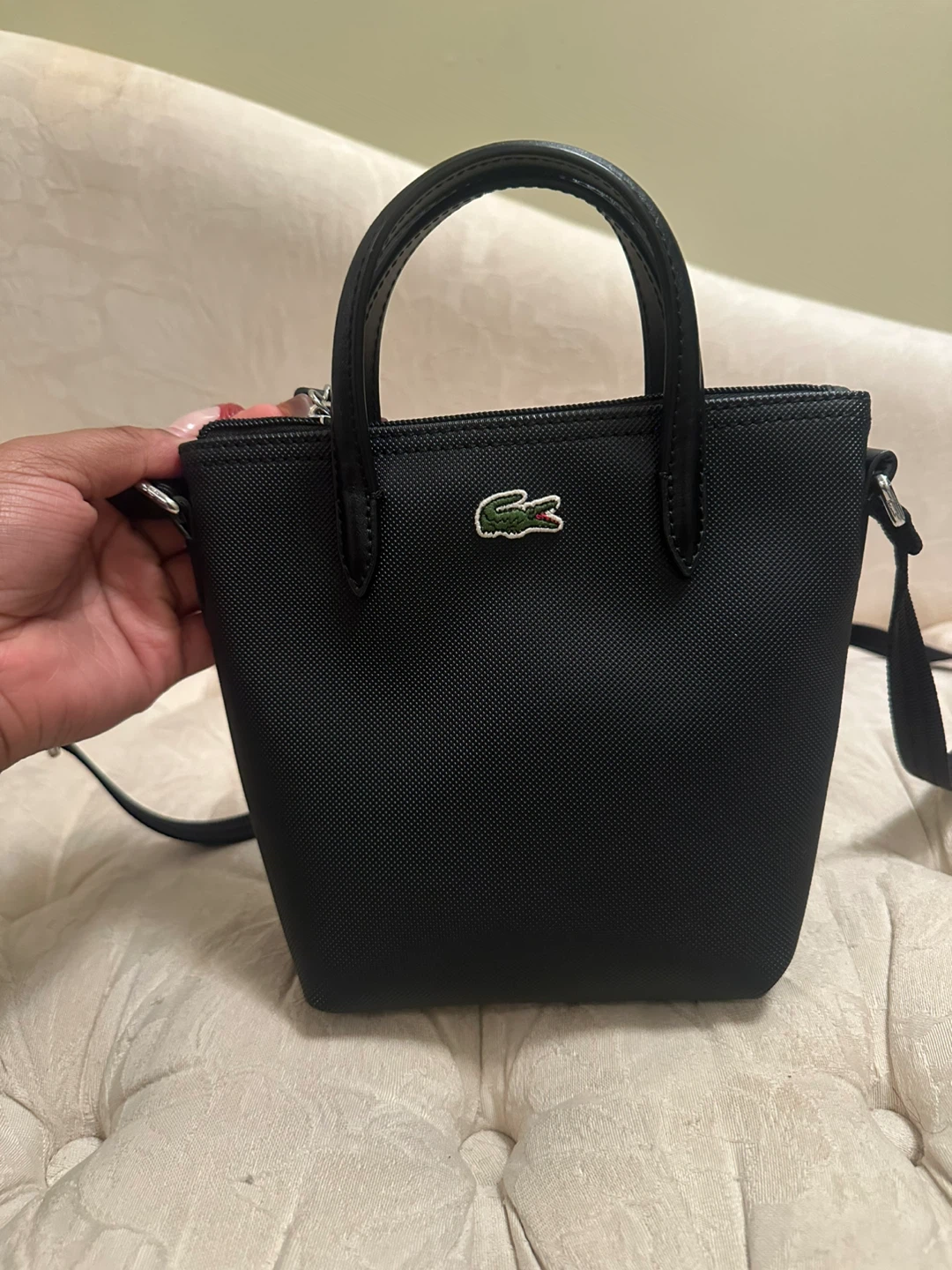 Black Lacoste crossbody bag