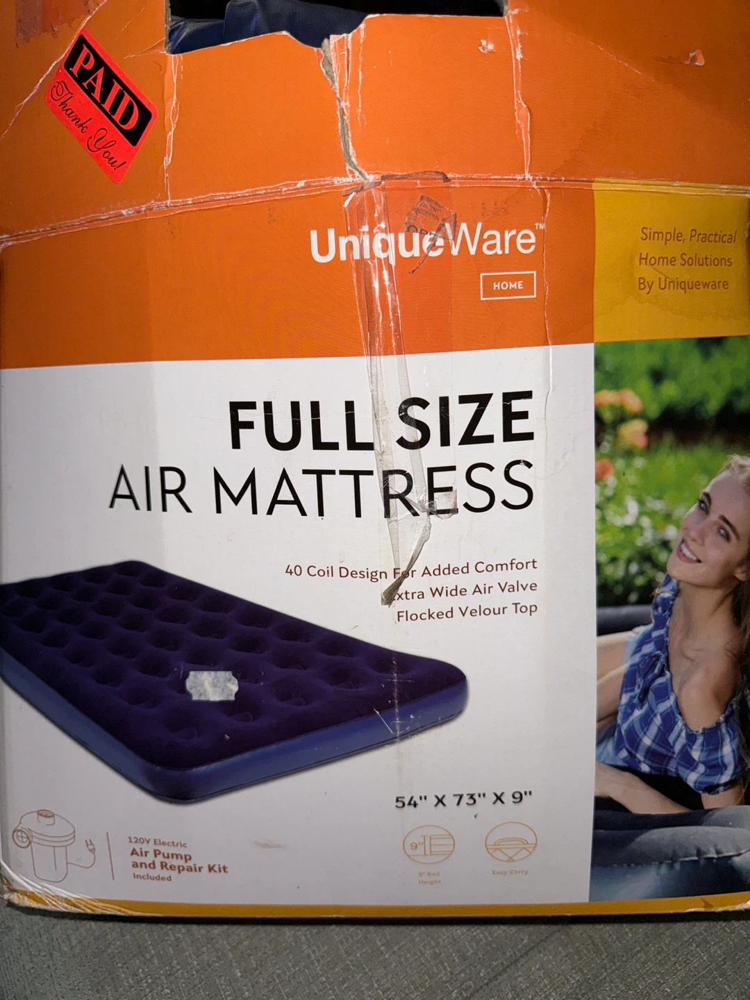 UniqueWare Full Size Air Mattress with Pump and Repair Kit - photo 4