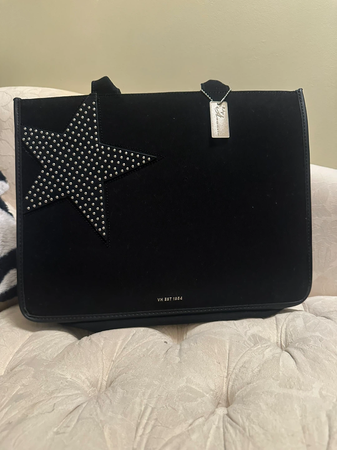 Black Tote Bag with Studded Star - photo 4