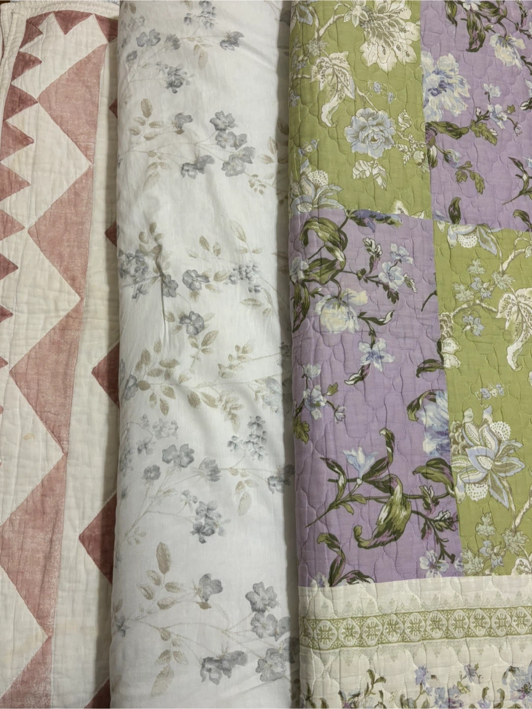 Quilt/blanket Set with Floral and Geometric Patterns - photo 2