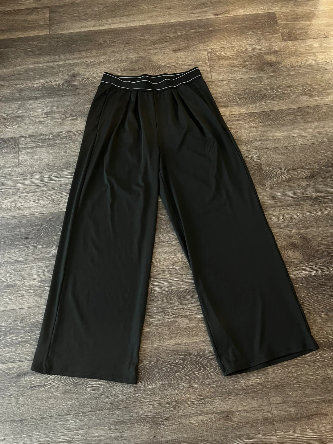 Elastic high waist comfort wide - leg pants - photo 2