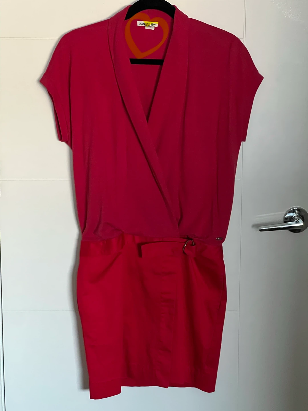 Lacoste Women's Size 36 Red V-Neck Dress