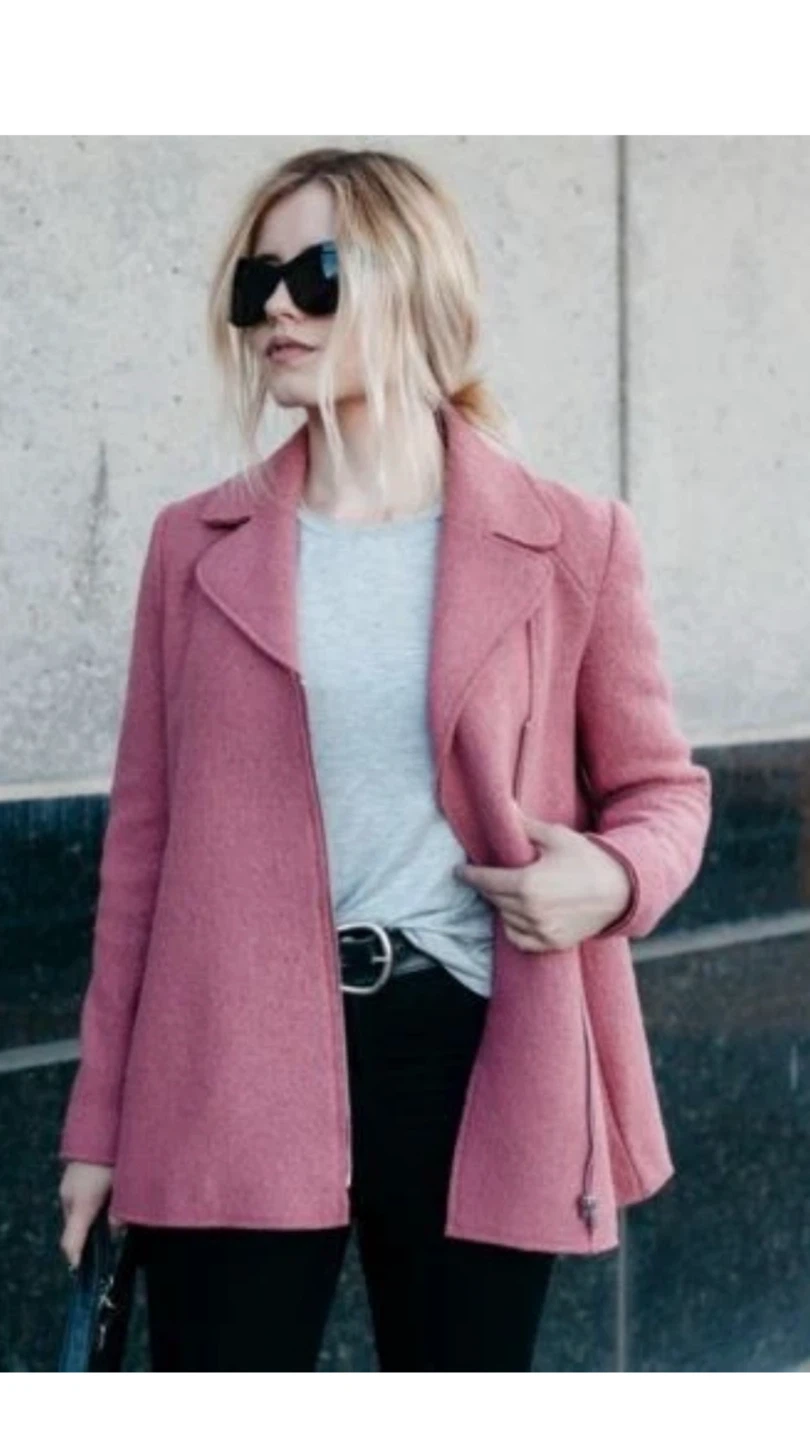 Pink Zara TRAFALUC side zip jacket, size XS - photo 4