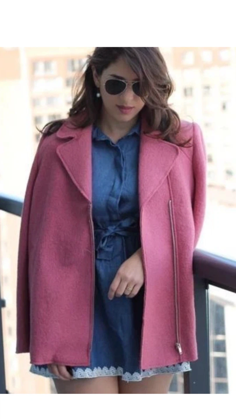 Pink Zara TRAFALUC side zip jacket, size XS - photo 3