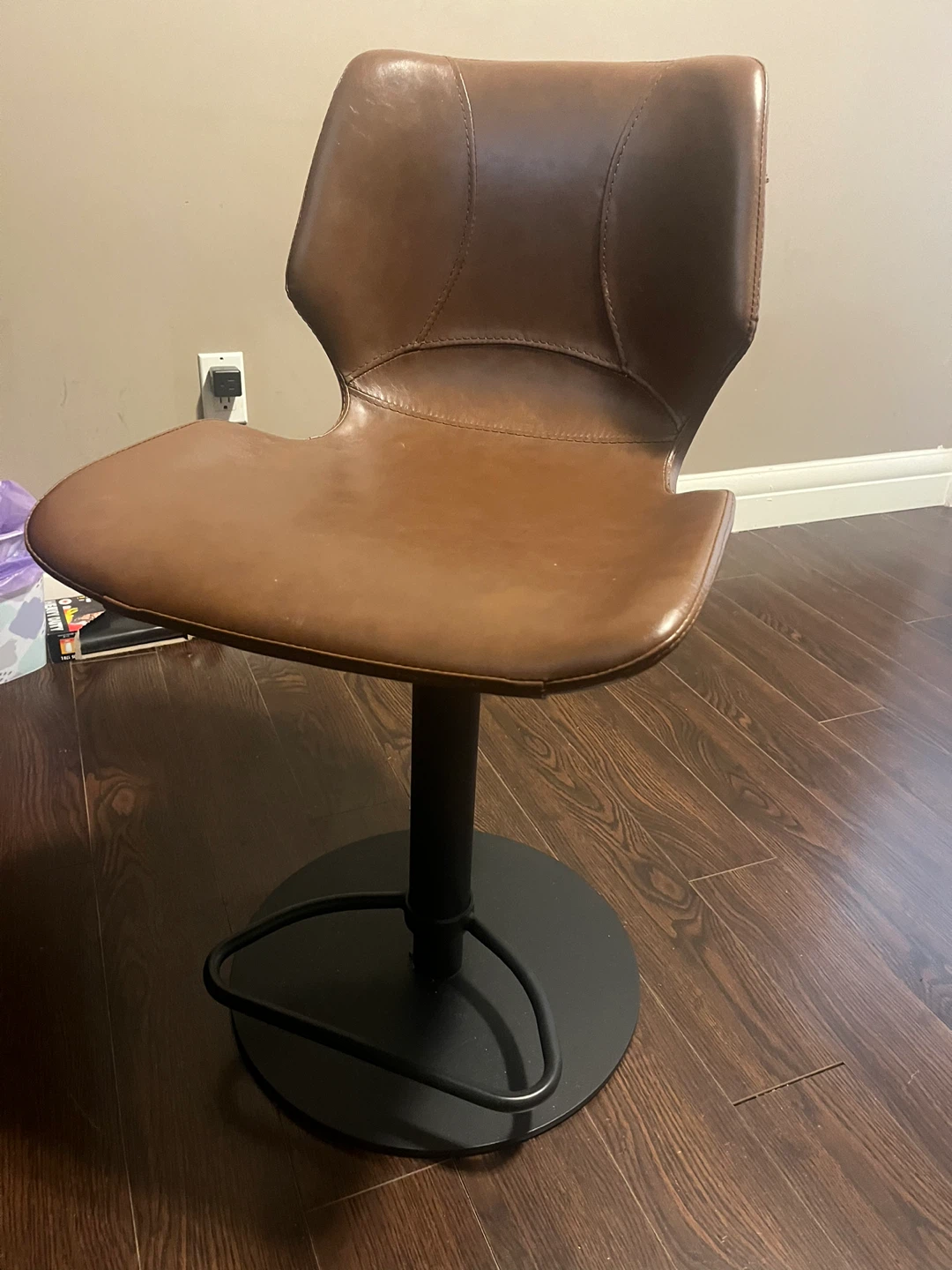 Black Desk with Brown Swivel Chair - photo 2