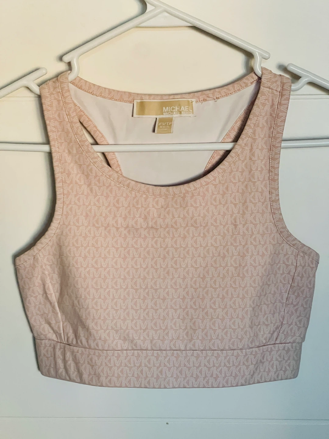 Michael Kors Sports Tank XS/TP Peach MK Logo Racerback