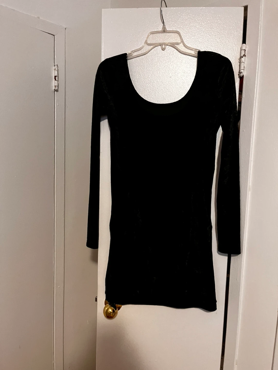 Black Velvet Long Sleeve mini dress - photo 3