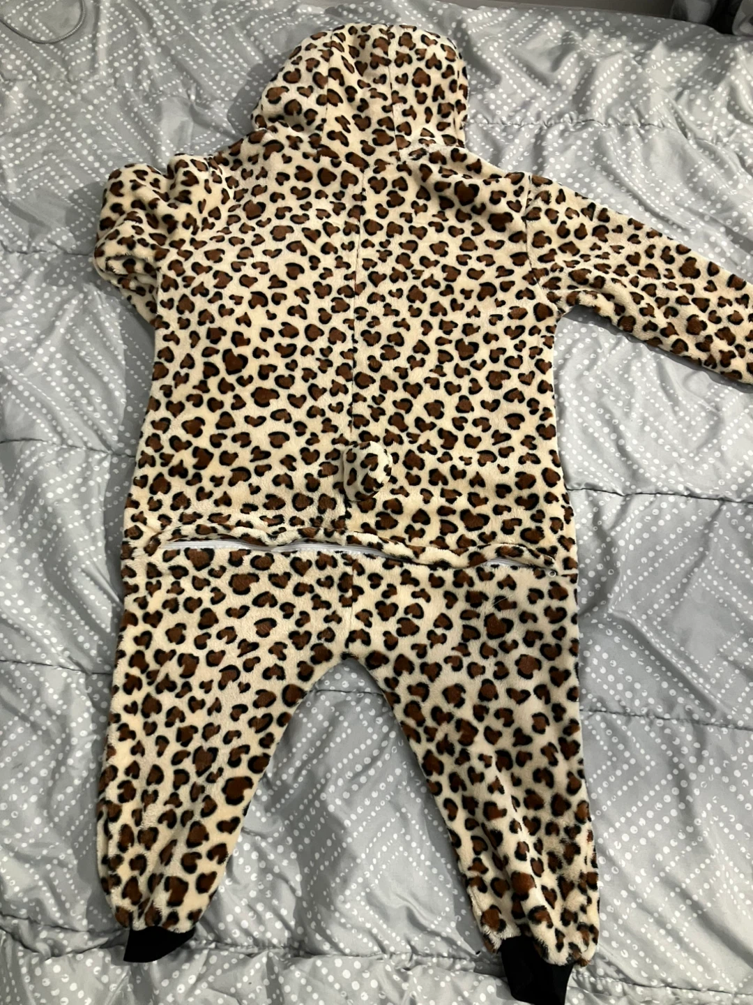 Kids Leopard Print Hooded Onesie Pajamas - photo 2