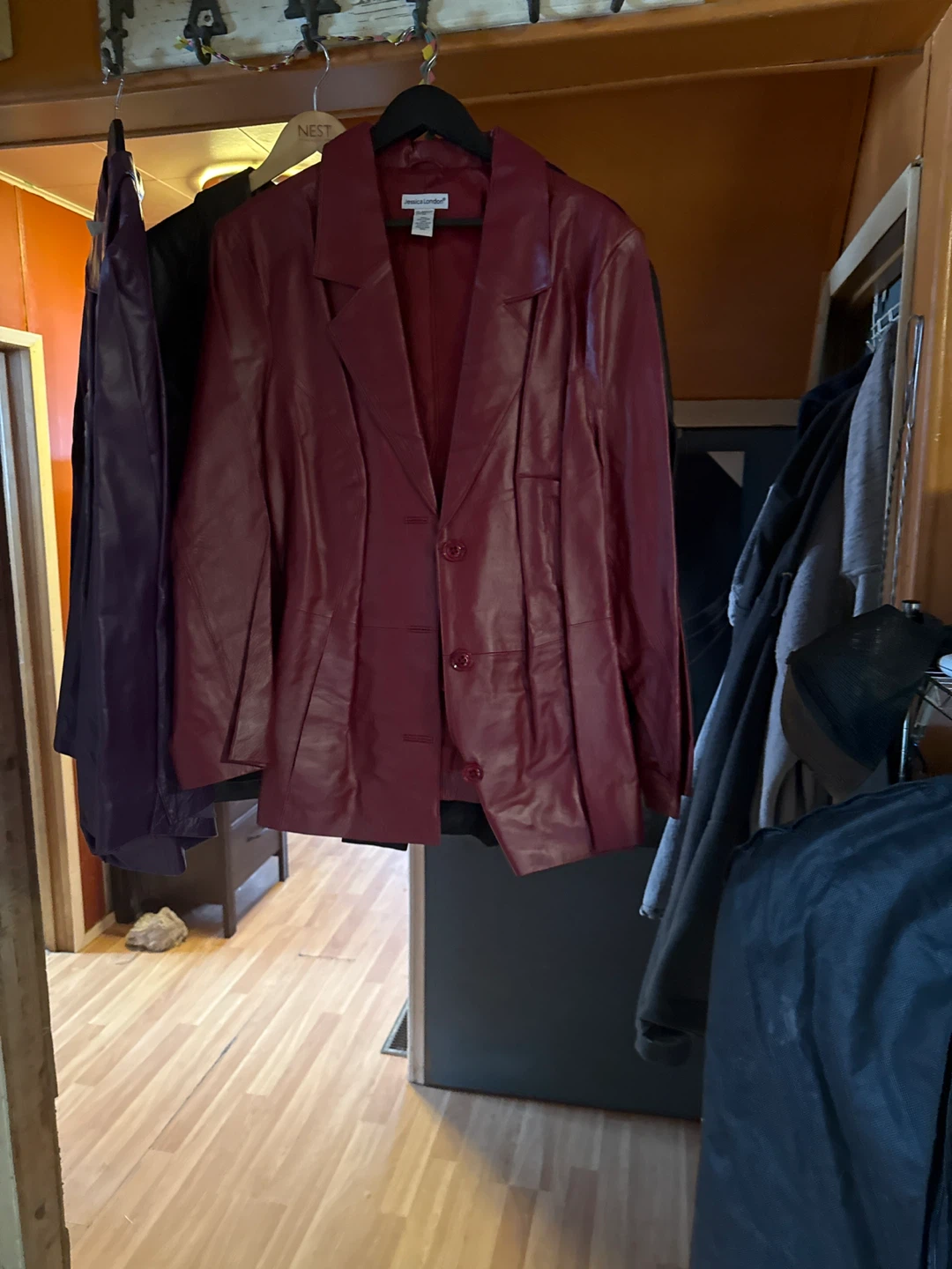 Jessica London Faux Leather Blazer