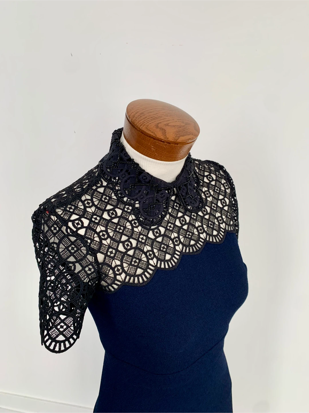 Sandro Navy and Black Lace Dress - photo 3