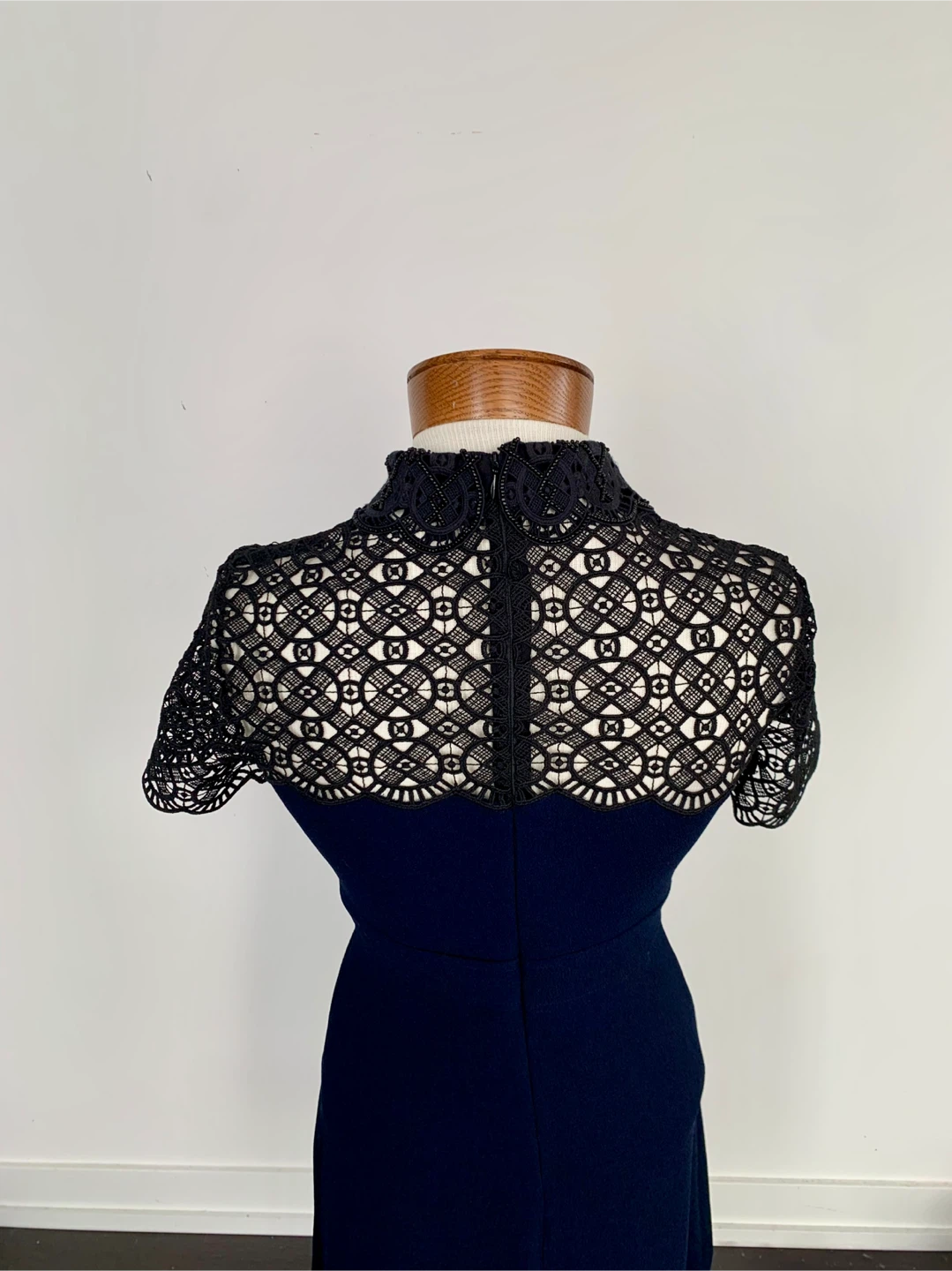 Sandro Navy and Black Lace Dress - photo 5