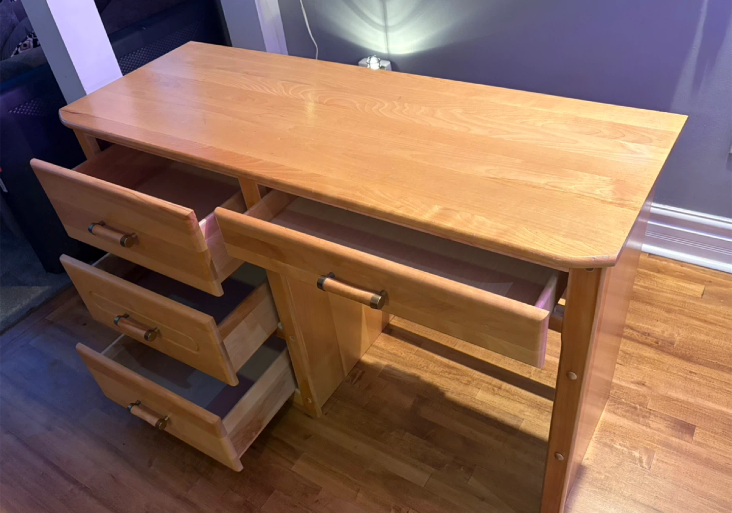 Light Wood Desk with Hutch and Storage - photo 3