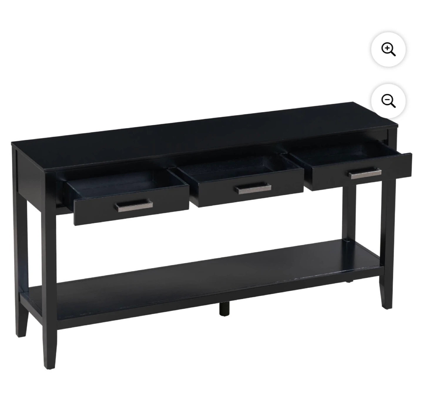 New Black solid wood Console Table 3 Drawers and Open Shelf - photo 3