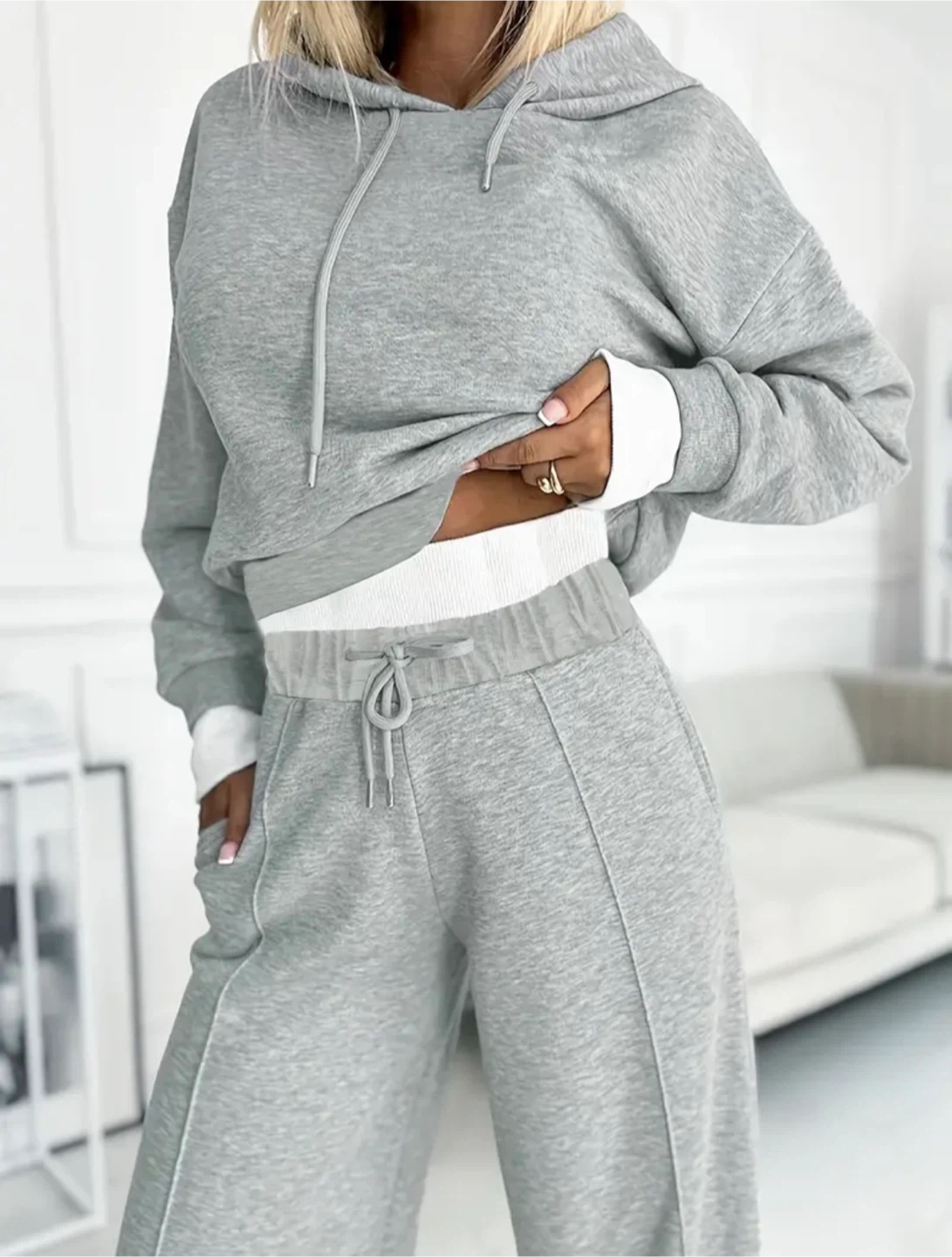 New Grey Sweatpant and Hoodie Set