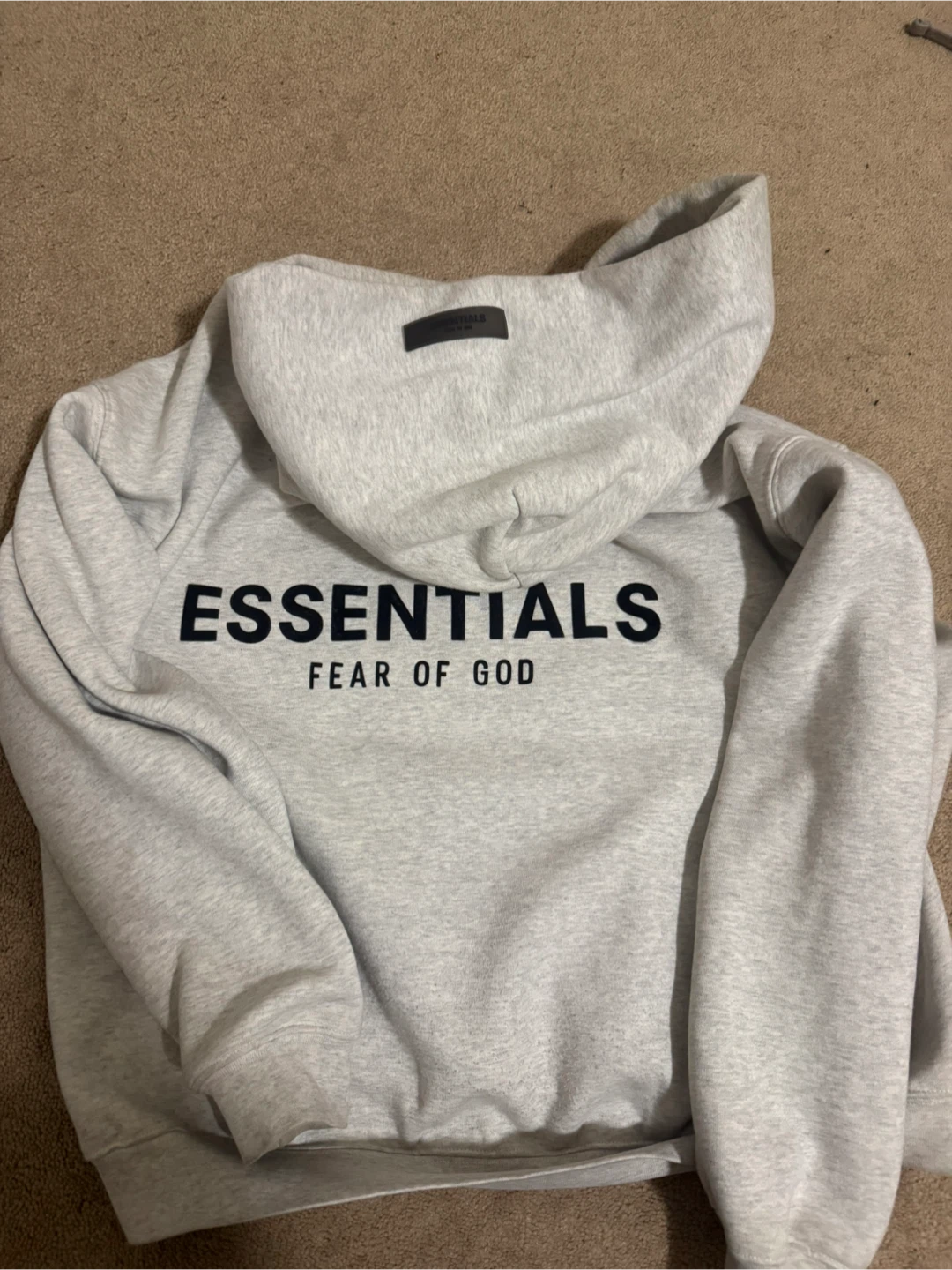 Fear of God Essentials Hoodie Light Oatmeal Grey XS - photo 2