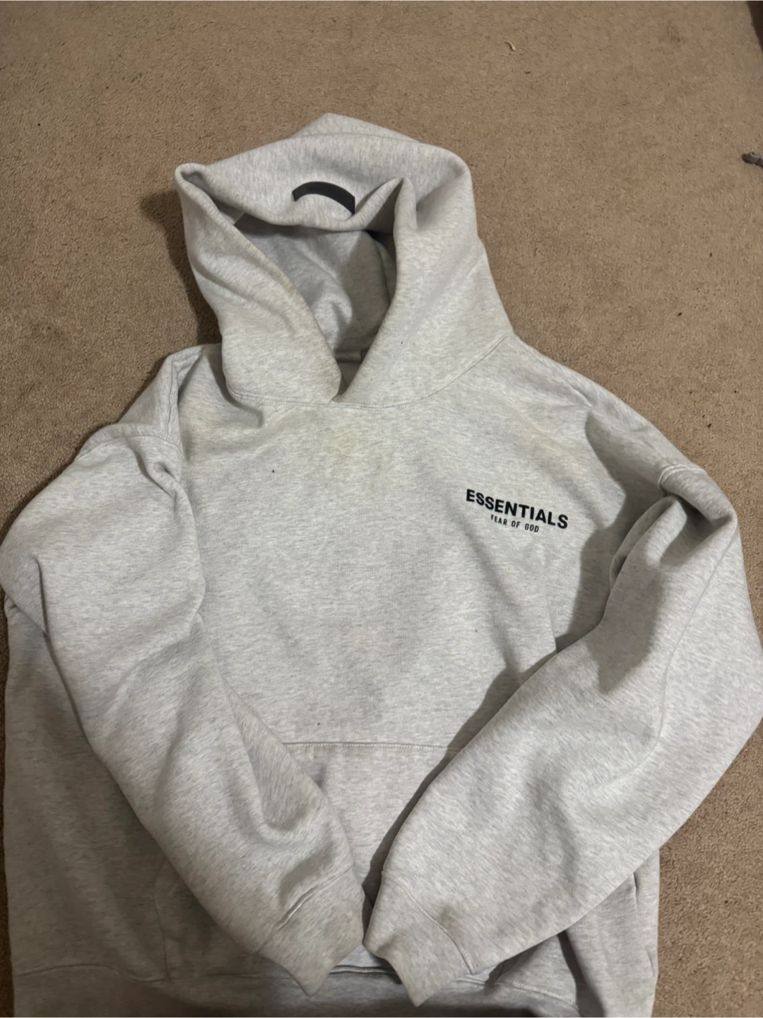 Fear of God Essentials Hoodie Light Oatmeal Grey XS