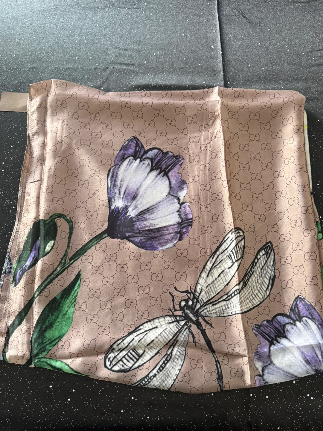 Gucci Floral Print Silk Scarf