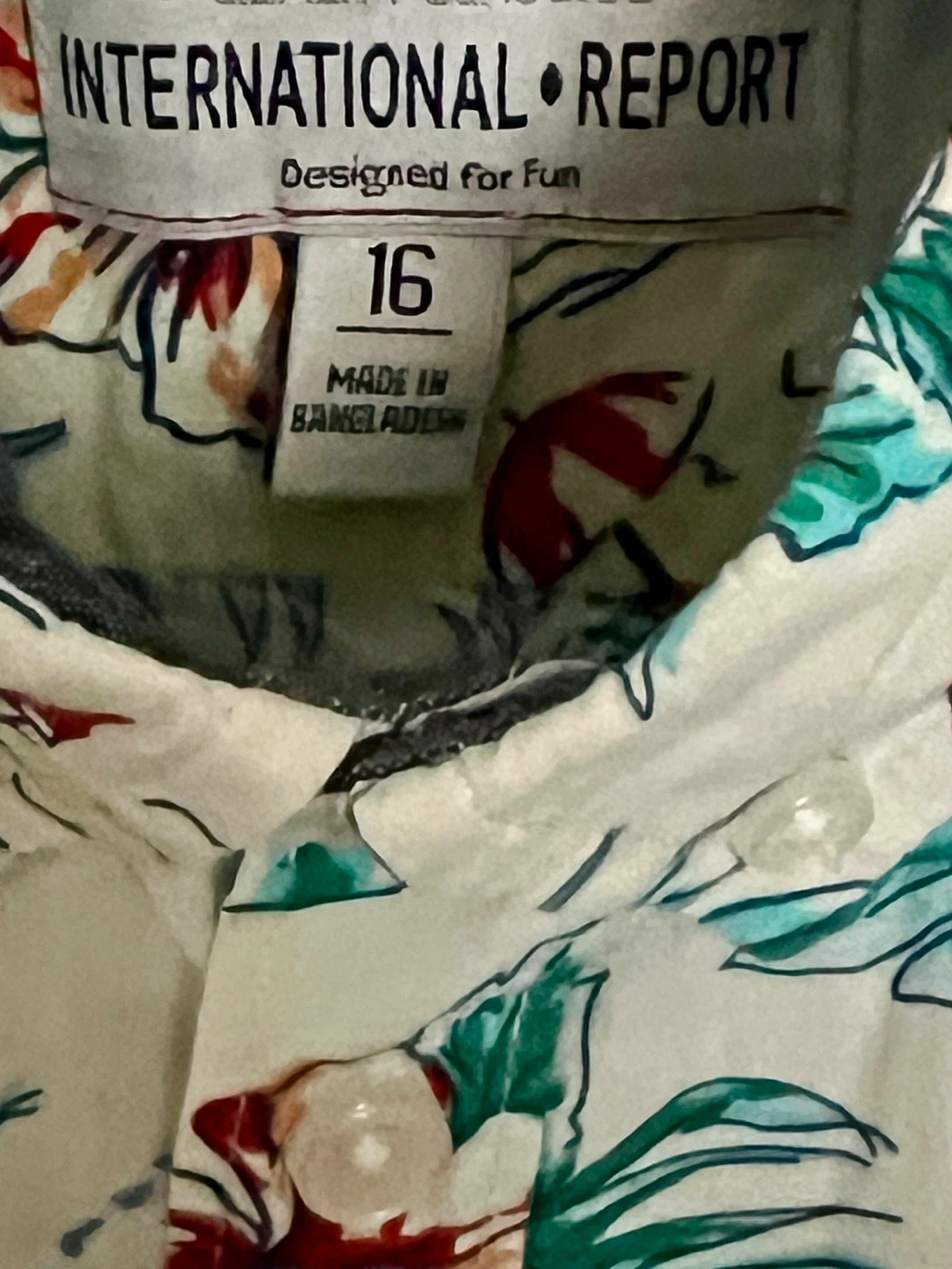 International Report Hawaiian Shirt Size 16 - photo 2