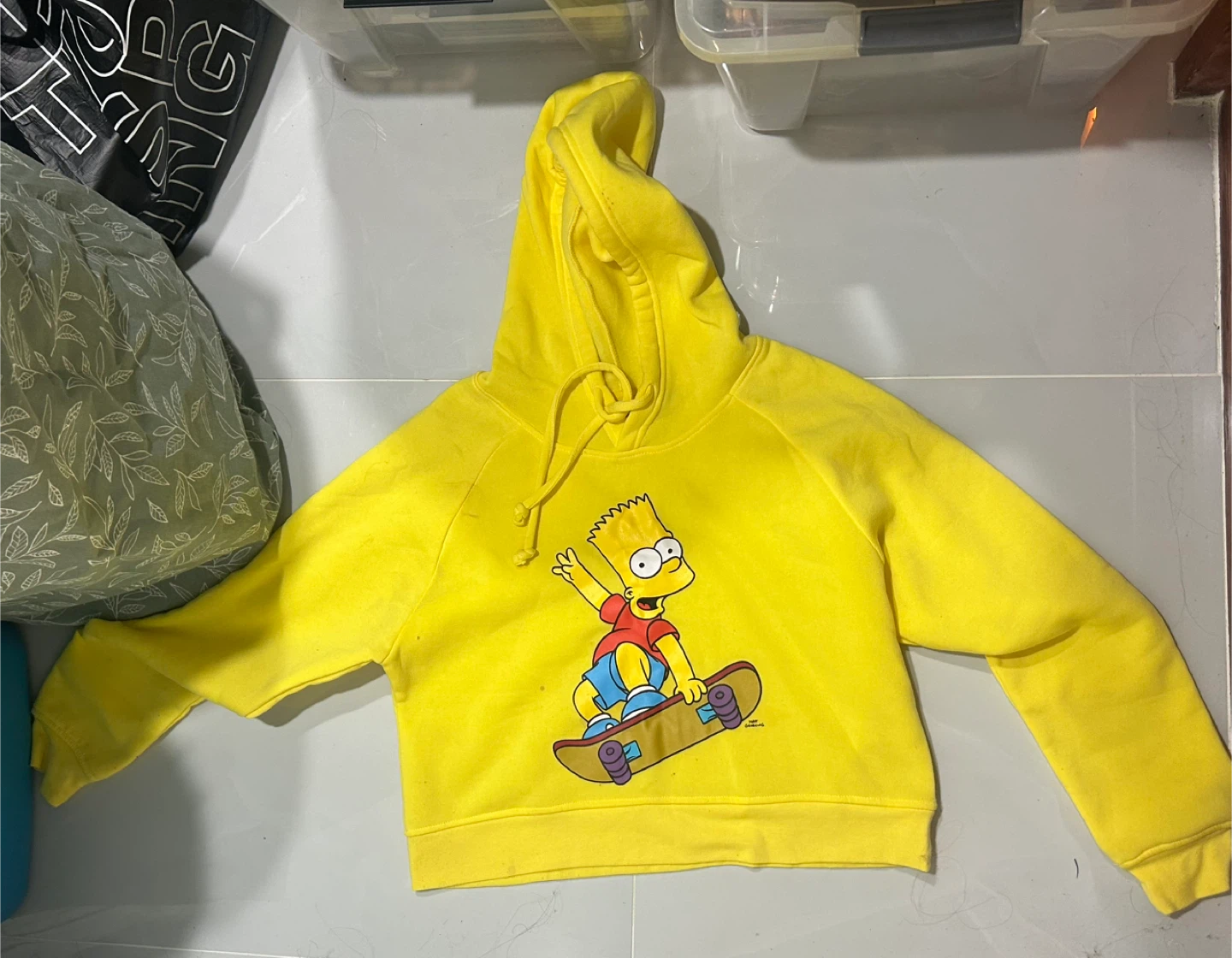 The Simpsons Bart Simpson Yellow Hoodie Size L