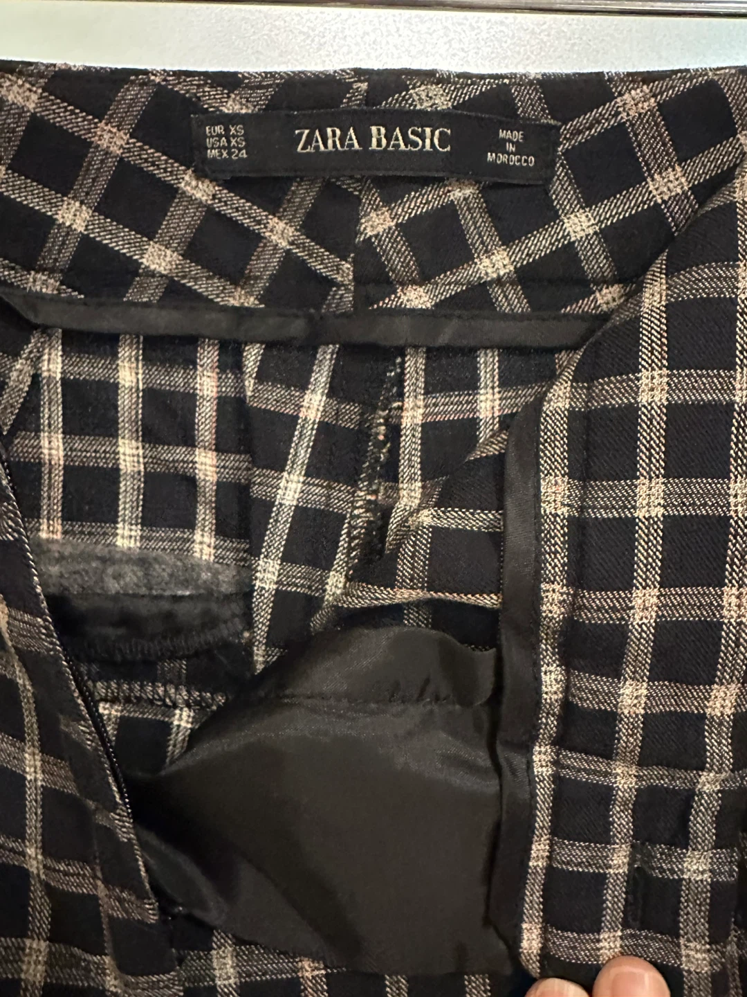 Zara Basic Plaid Cropped Pants Size XS - photo 3