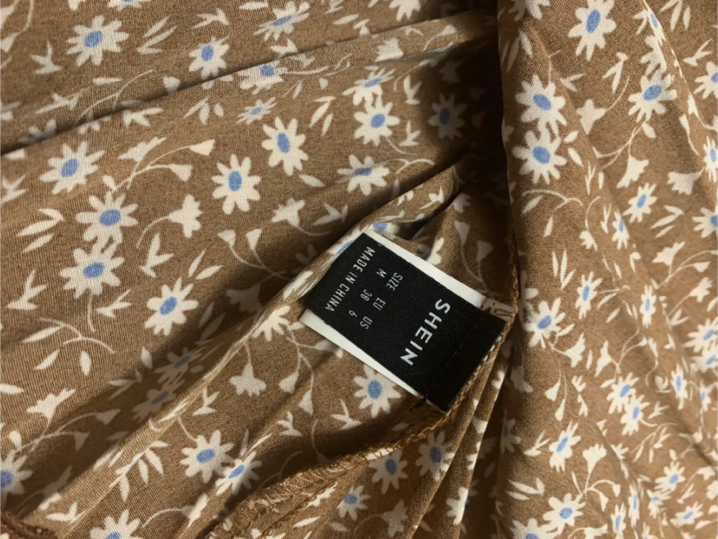 SHEIN Brown Floral Print Midi Dress - photo 4