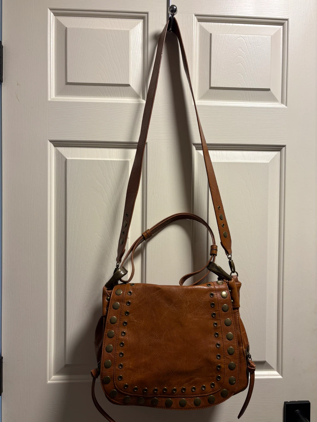 Steve Madden Brown Vegan Leather Shoulder Bag with Studs - photo 2