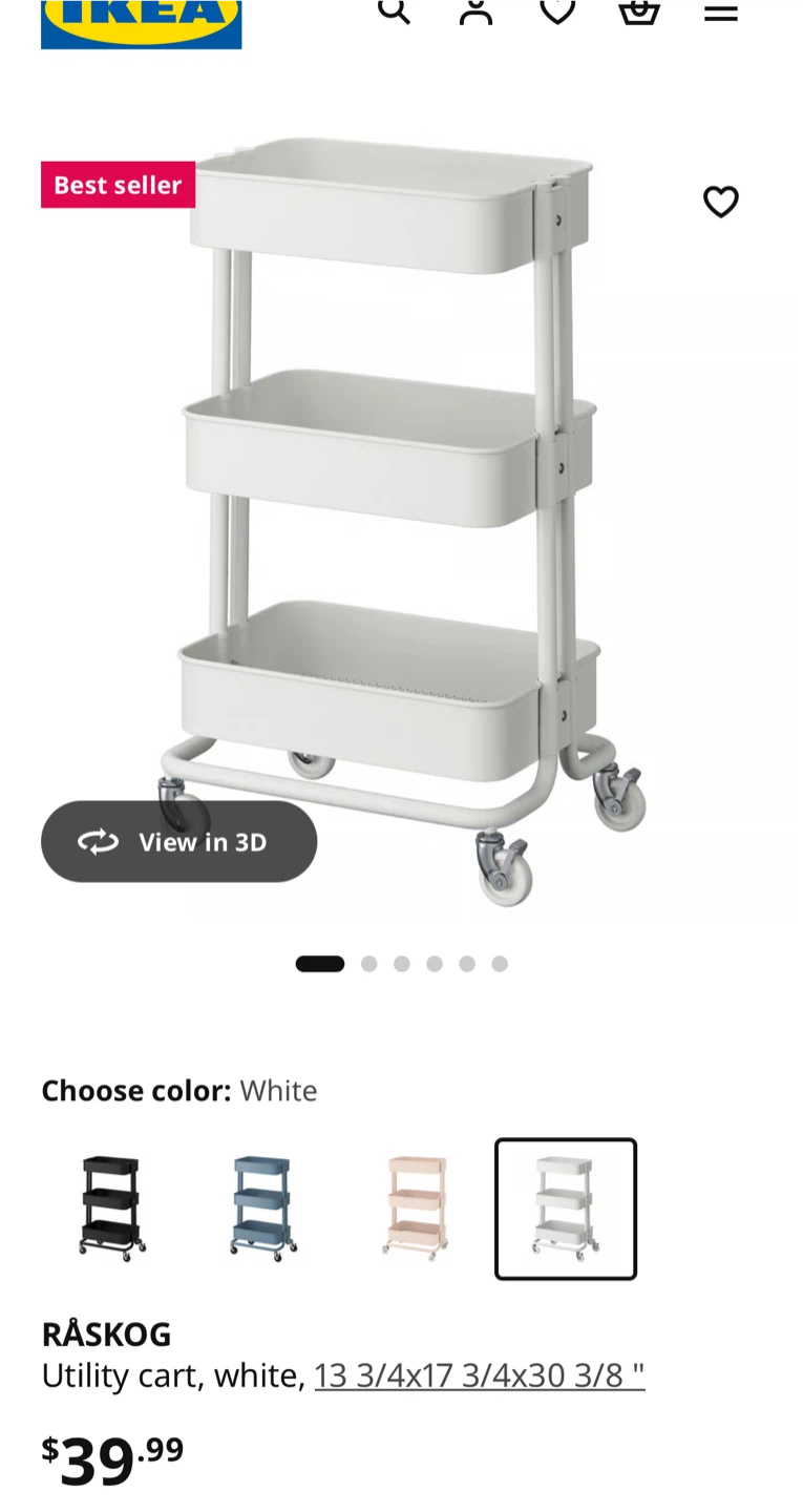 IKEA RASKOG Utility Cart - White