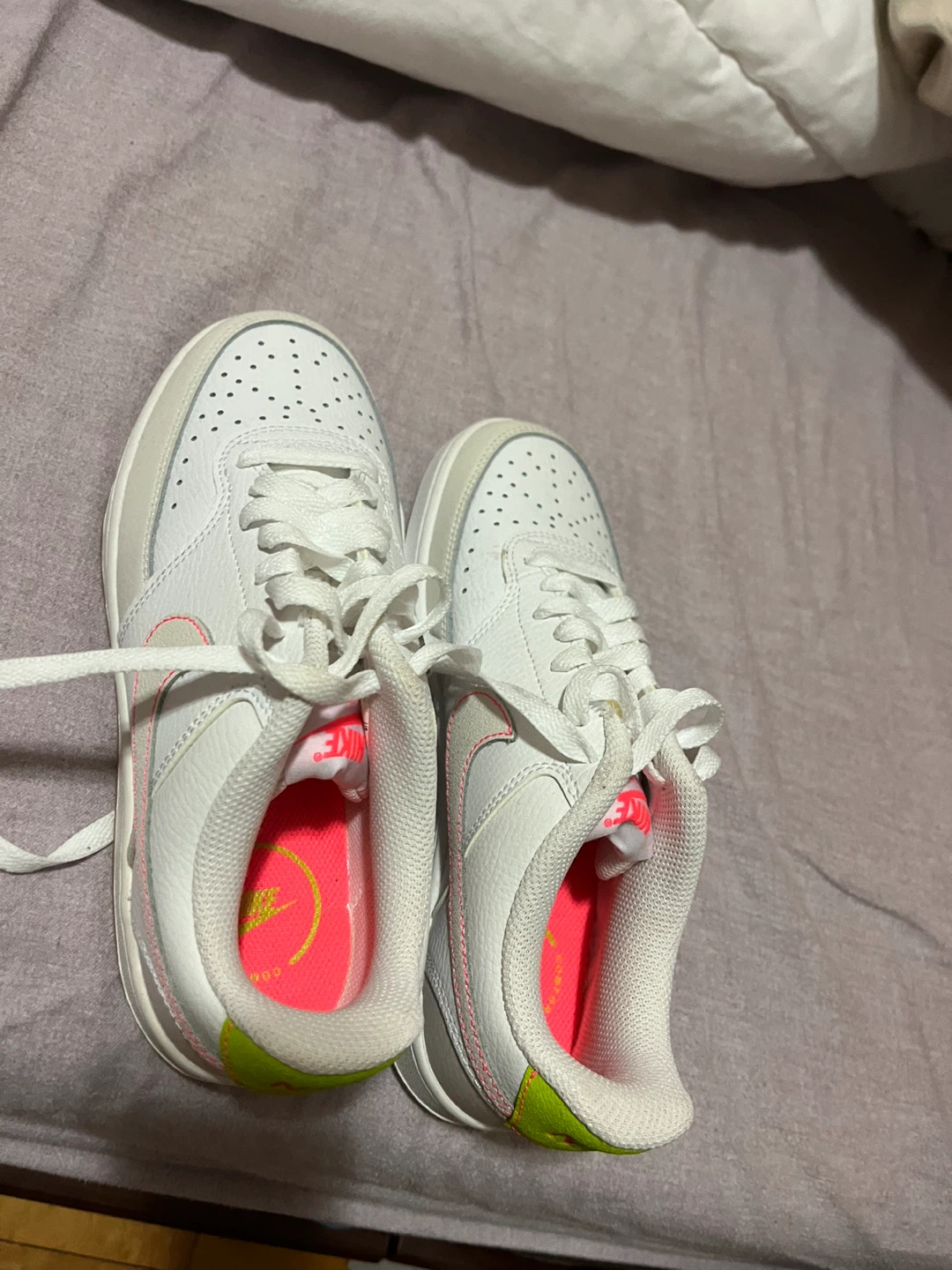 Nike Air Force 1 White Pink Green Sneakers