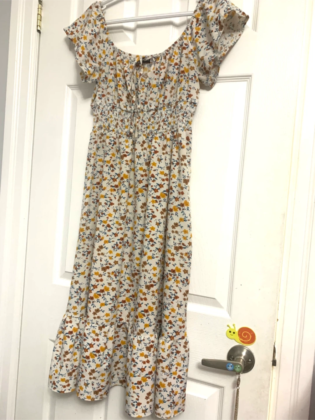 SHEIN Floral Off-the-Shoulder Maxi Dress Size M