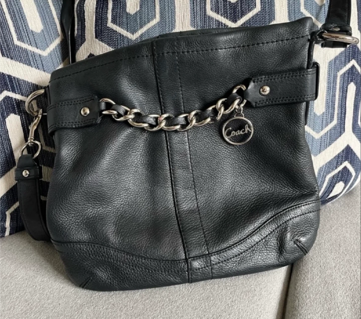 Coach Black Leather Shoulder Bag