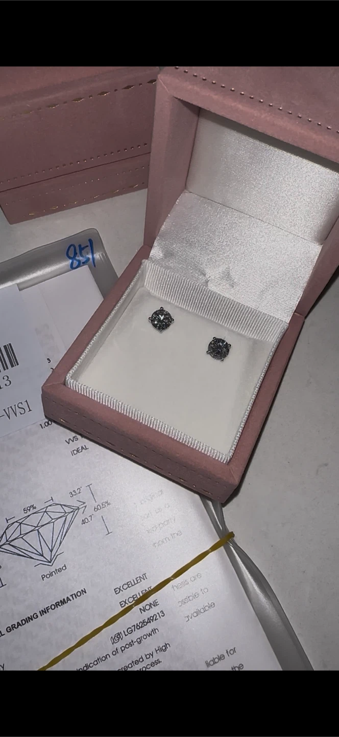 Diamond Stud Earrings with Certification