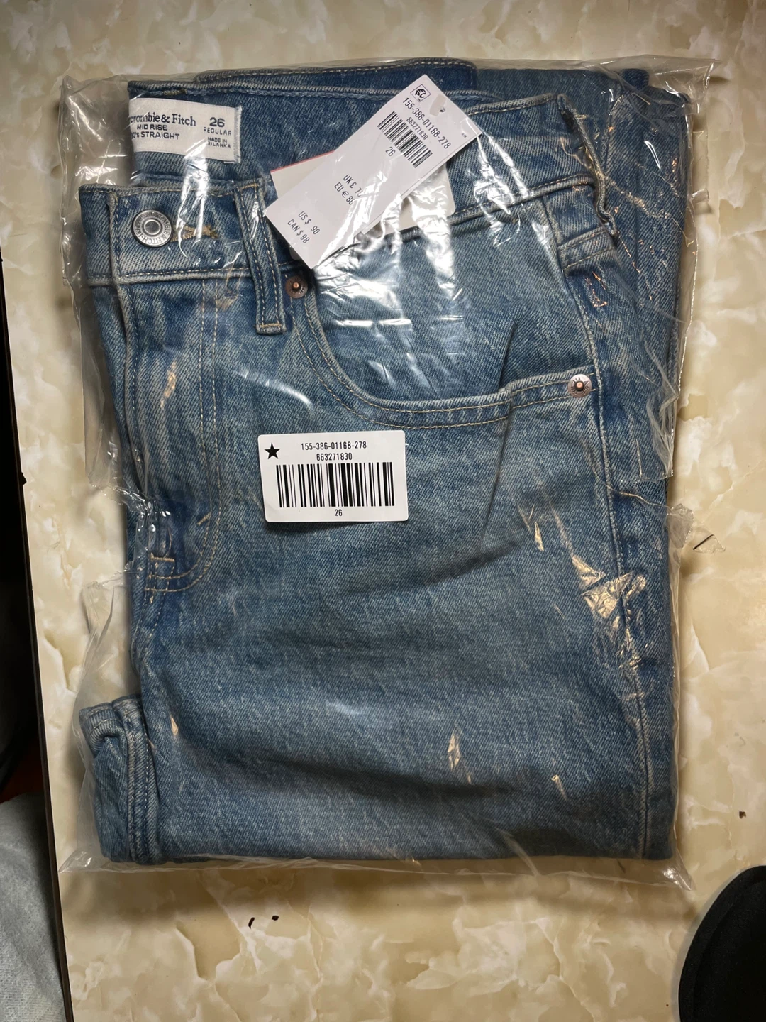Abercrombie & Fitch Mid Rise Straight Jeans Size 26