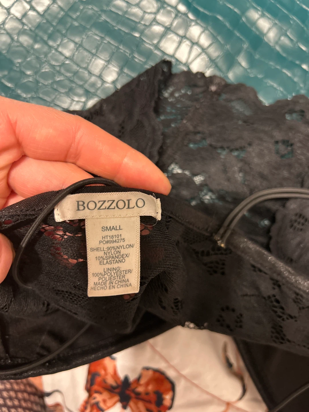 Bozzolo Black Lace Bralette & Dynamite Teal Skirt Set - photo 3