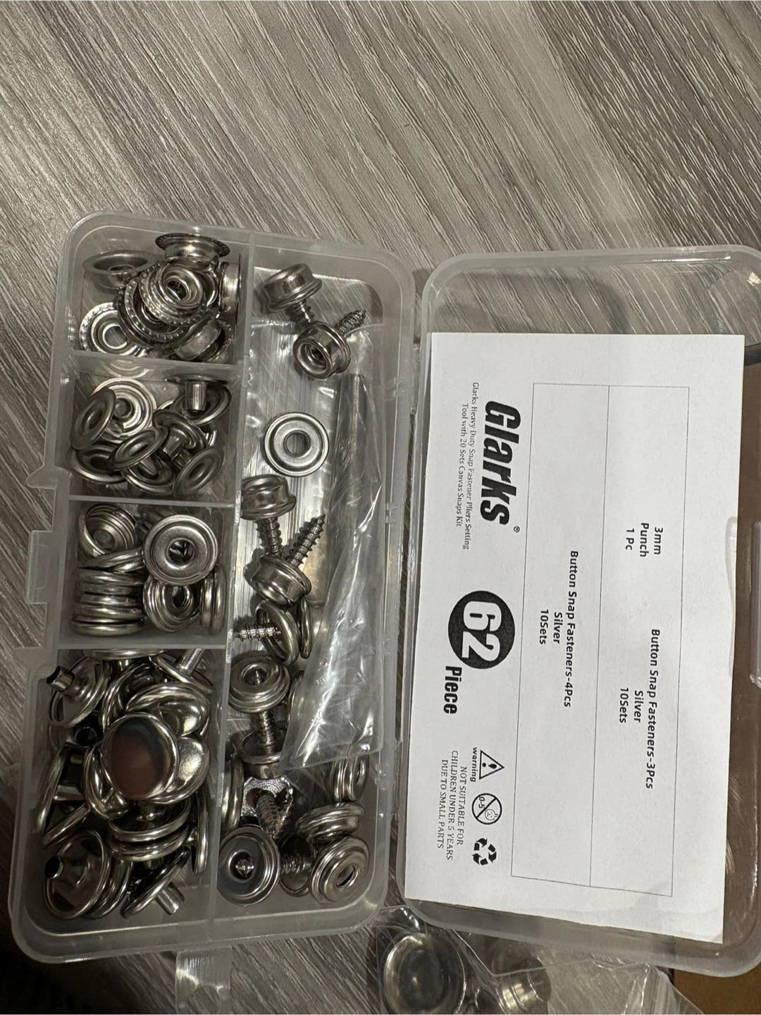 GlarKs Button Snap Fastener Tool Kit with 105 Snaps - photo 3