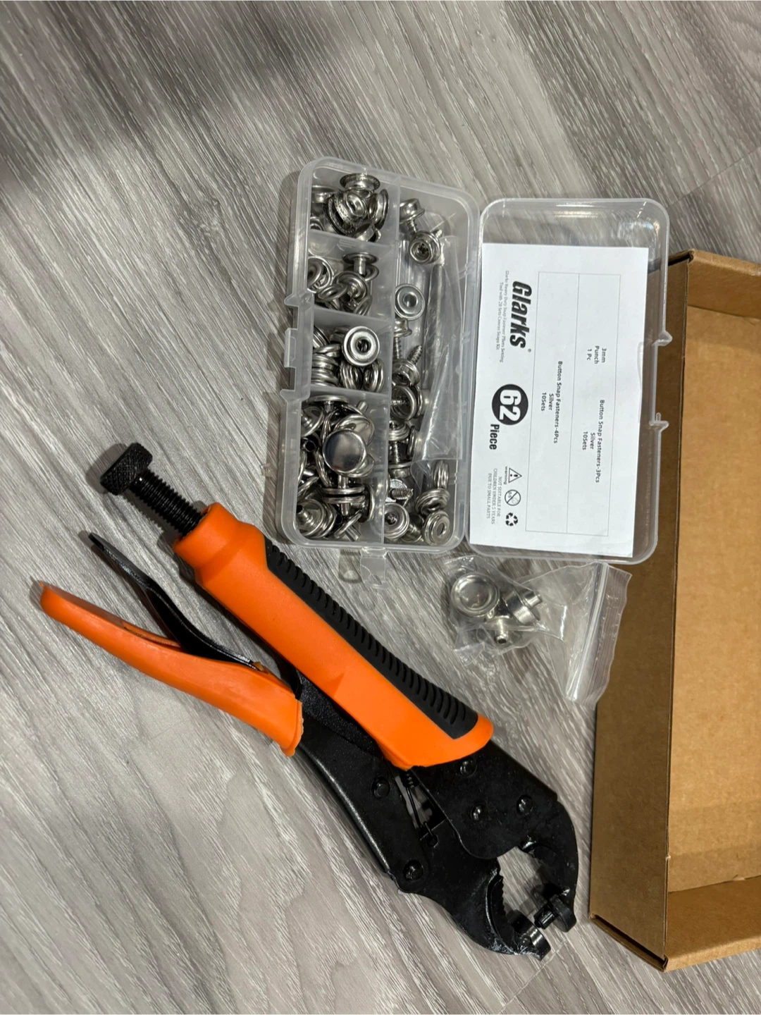 GlarKs Button Snap Fastener Tool Kit with 105 Snaps - photo 2