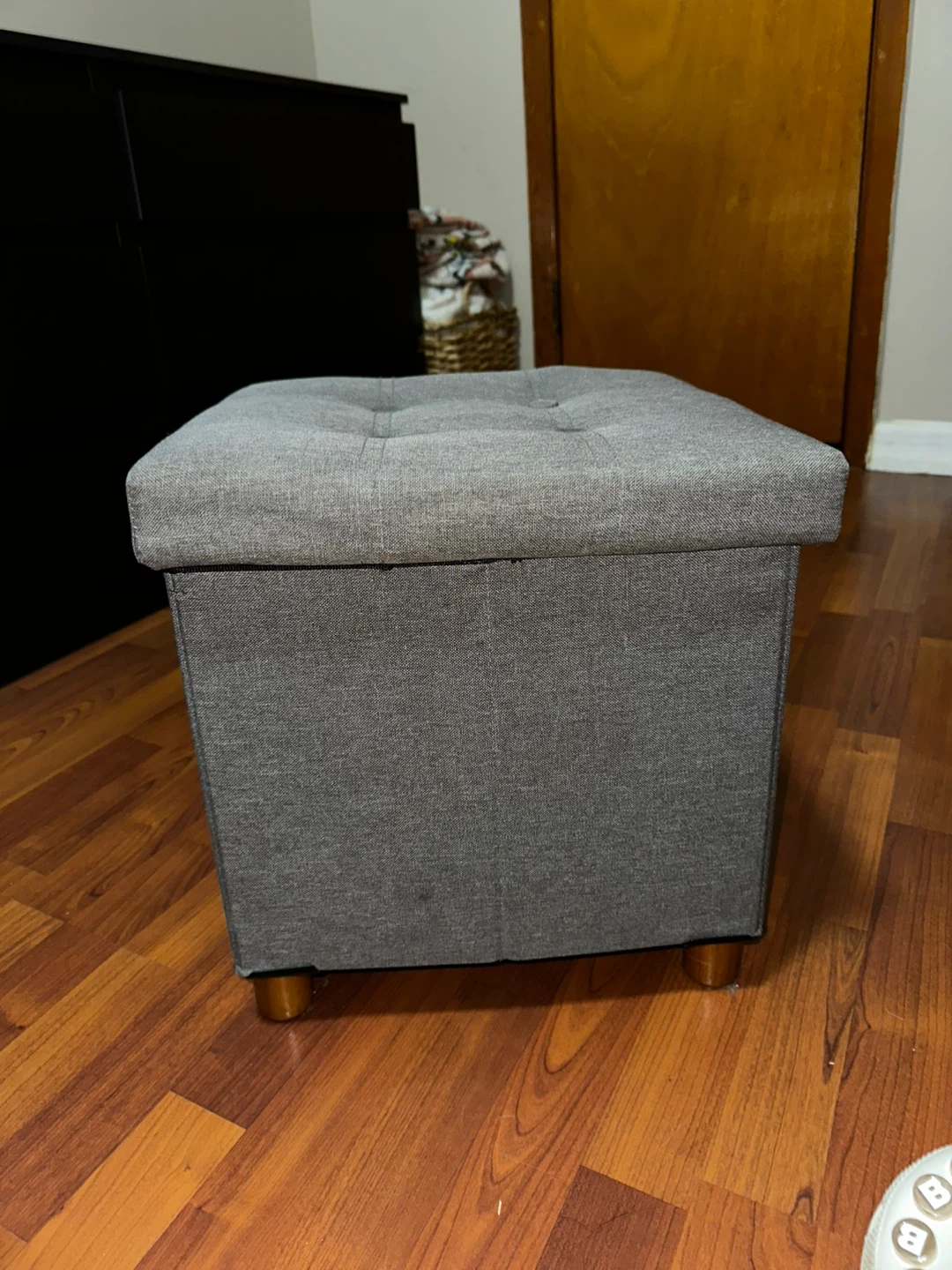 Gray Storage Ottoman / Bench with Lid
