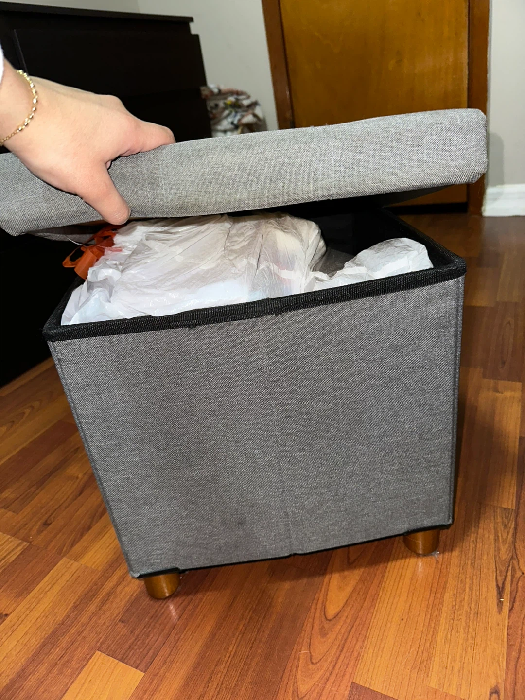 Gray Storage Ottoman / Bench with Lid - photo 2