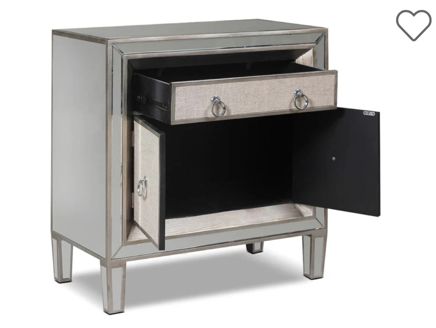 Mirrored Accent Cabinet with 2 Doors and 1 Drawer - photo 3