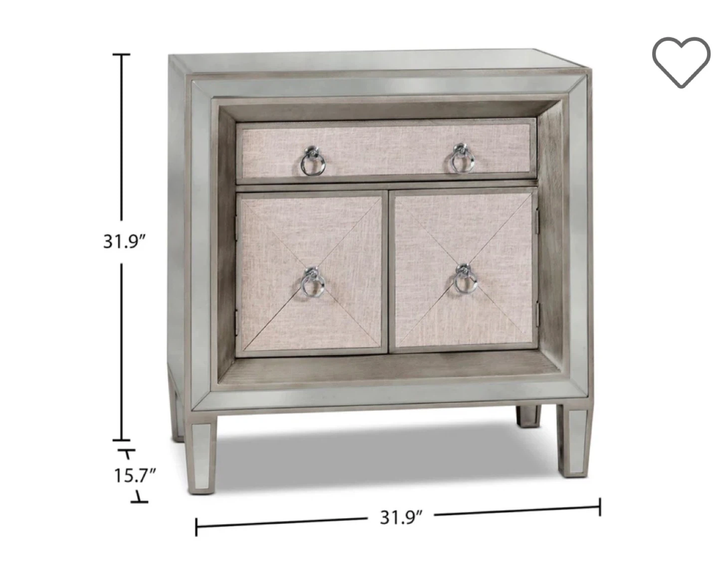 Mirrored Accent Cabinet with 2 Doors and 1 Drawer - photo 4