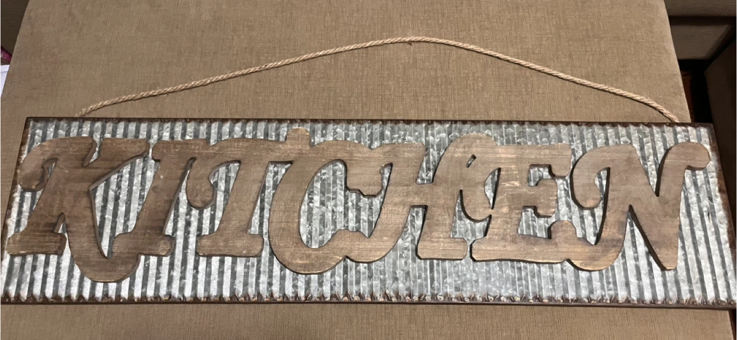 35” Metal and Wood Kitchen Sign - photo 5