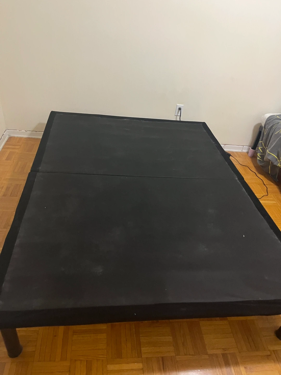 Move out sale-Foldable Black Queen Bed Frame