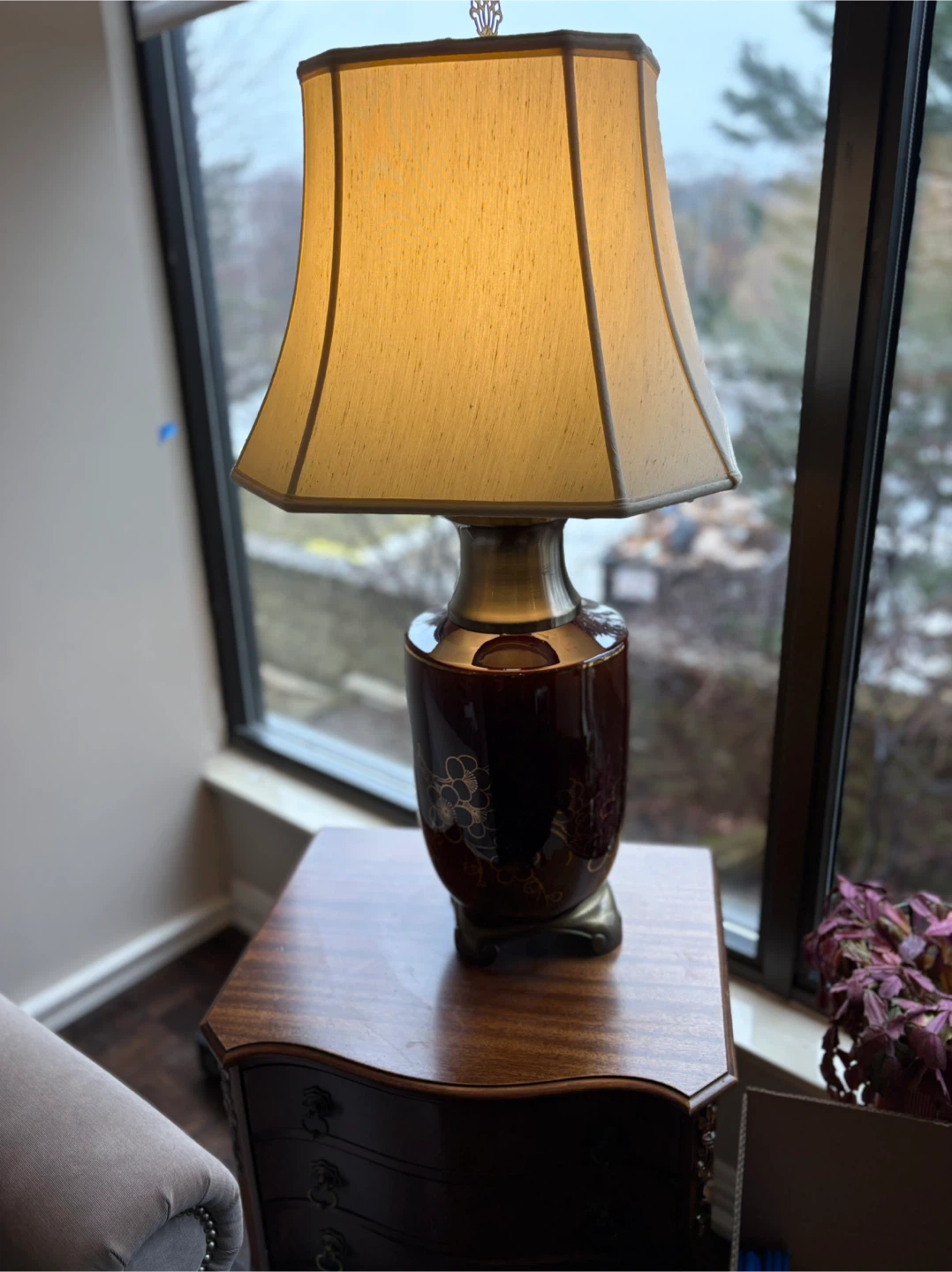 Table Lamp with Floral Design