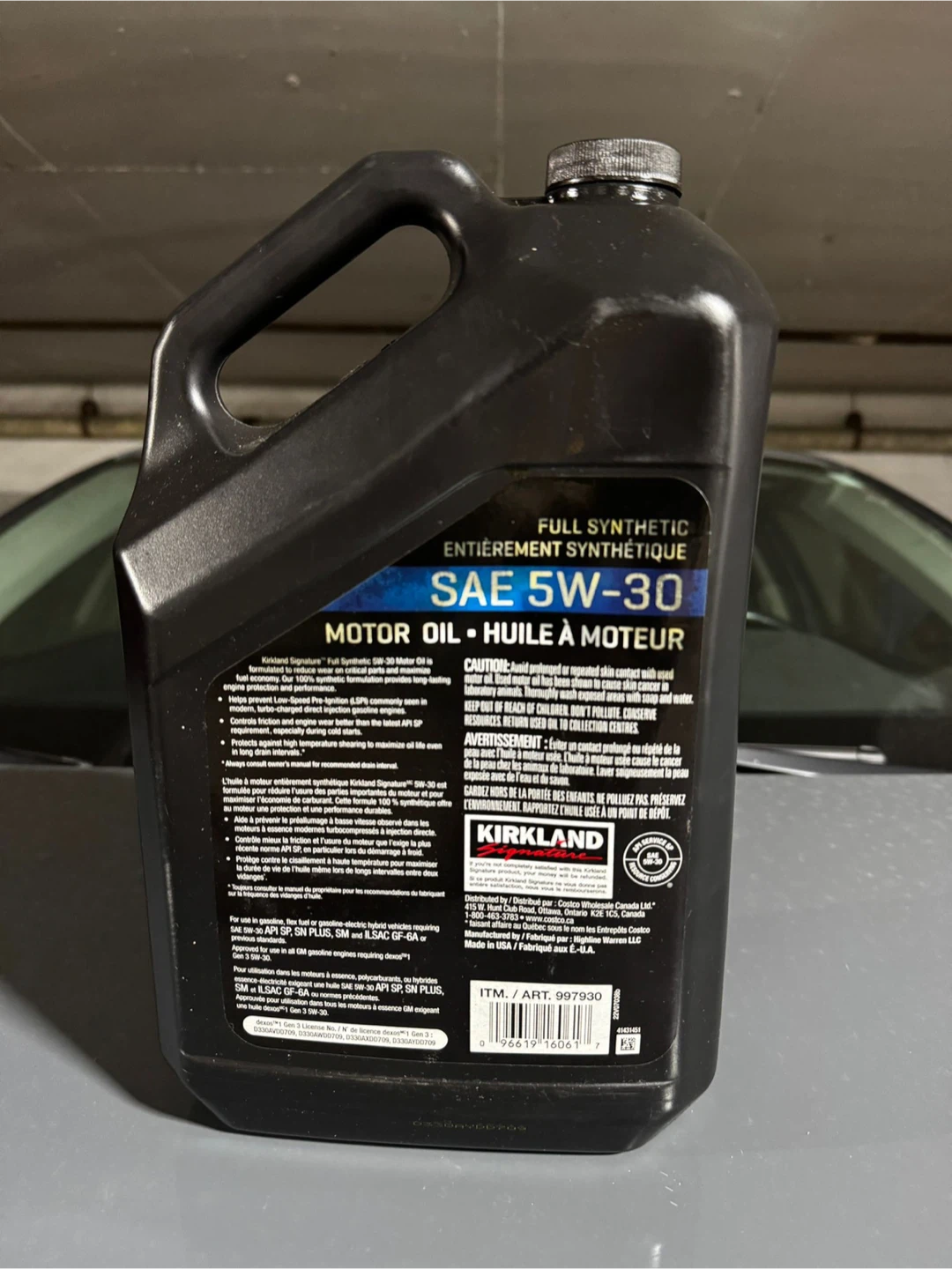 Kirkland Signature Full Synthetic SAE 5W-30 Motor Oil - 4.73 L - photo 2