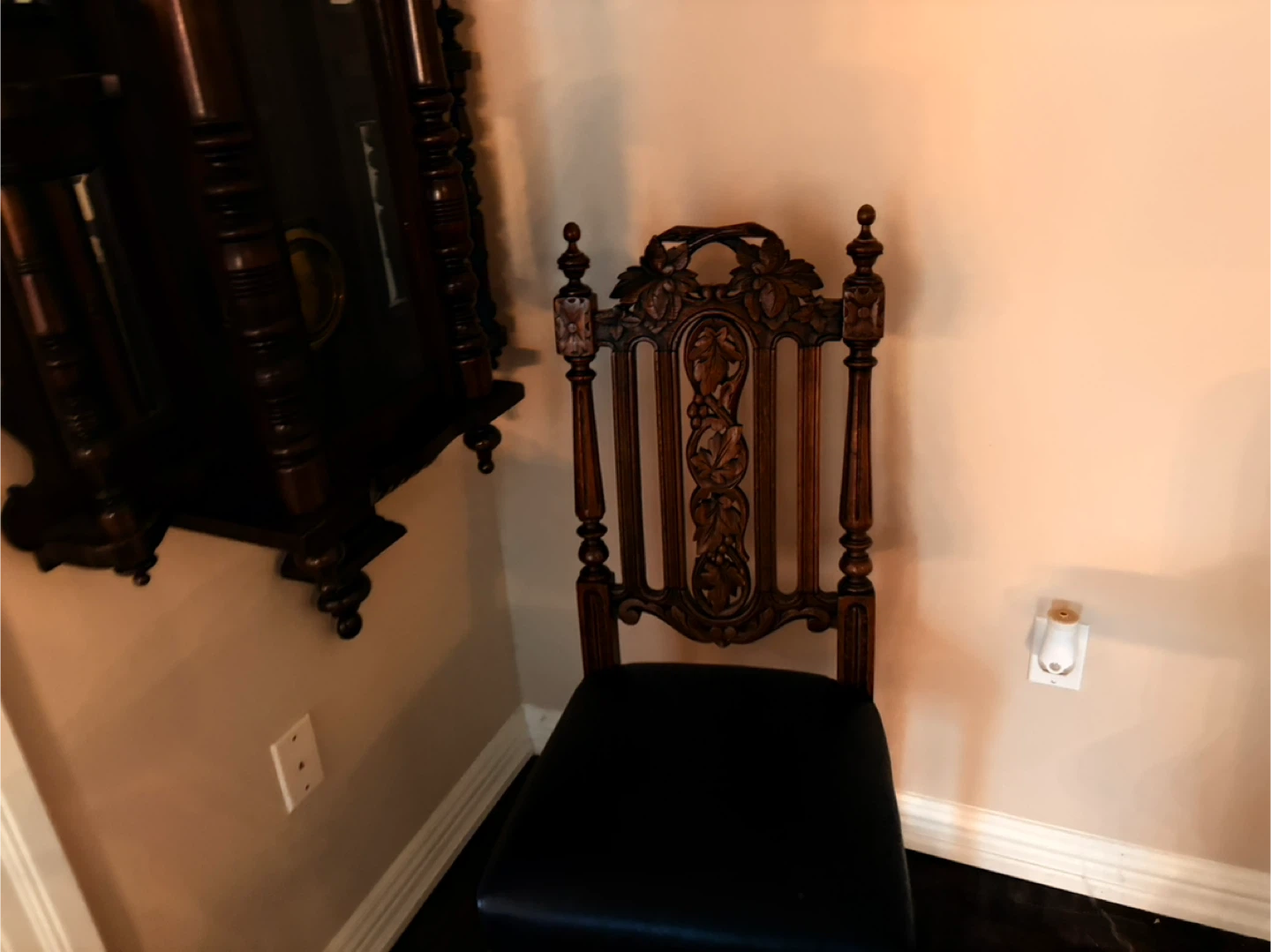 Antique Carved Wood Dining Chair