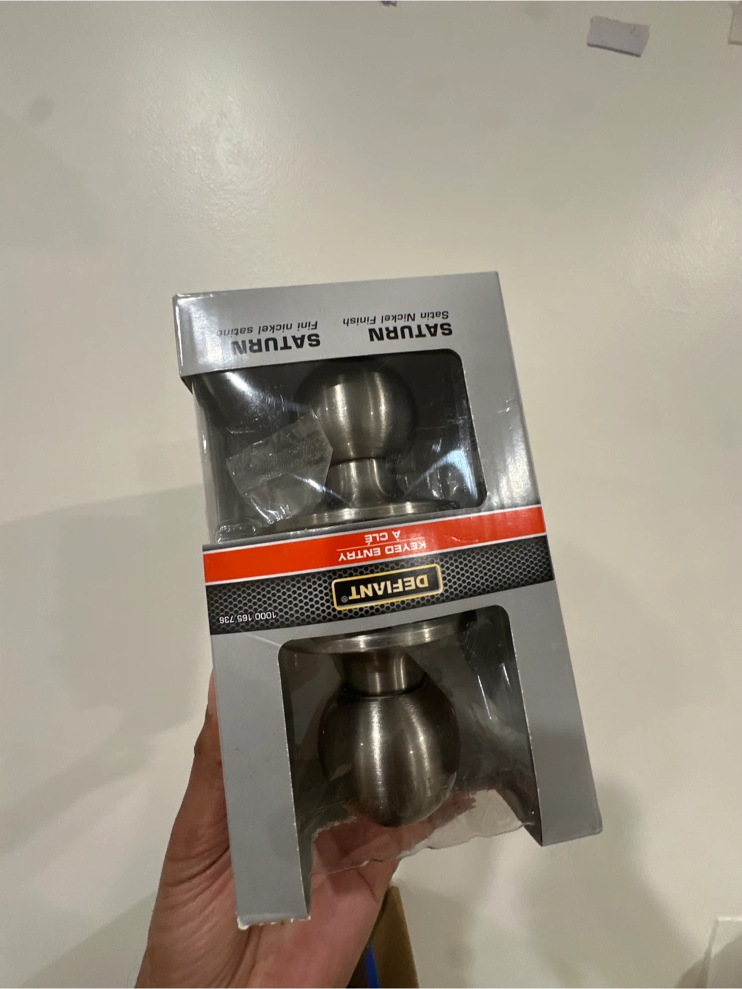 Defiant Saturn Keyed Entry Door Knob - Satin Nickel