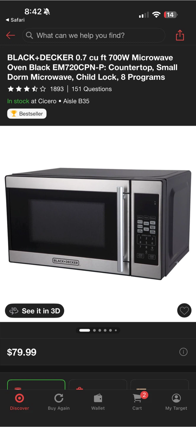 BLACK+DECKER 0.7 cu ft 700W Microwave Oven - photo 4