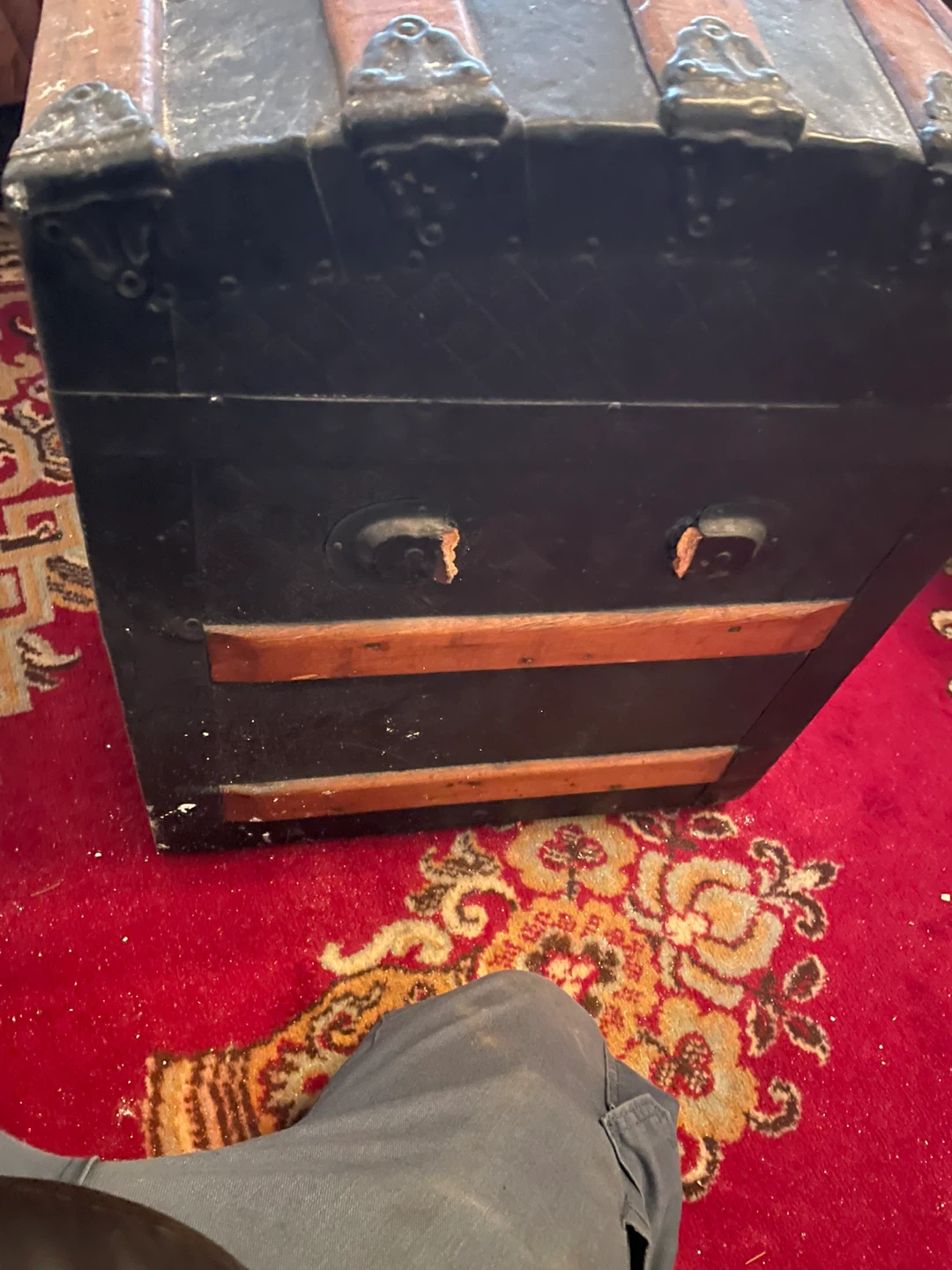 Vintage Steamer Trunk Storage Chest - photo 2