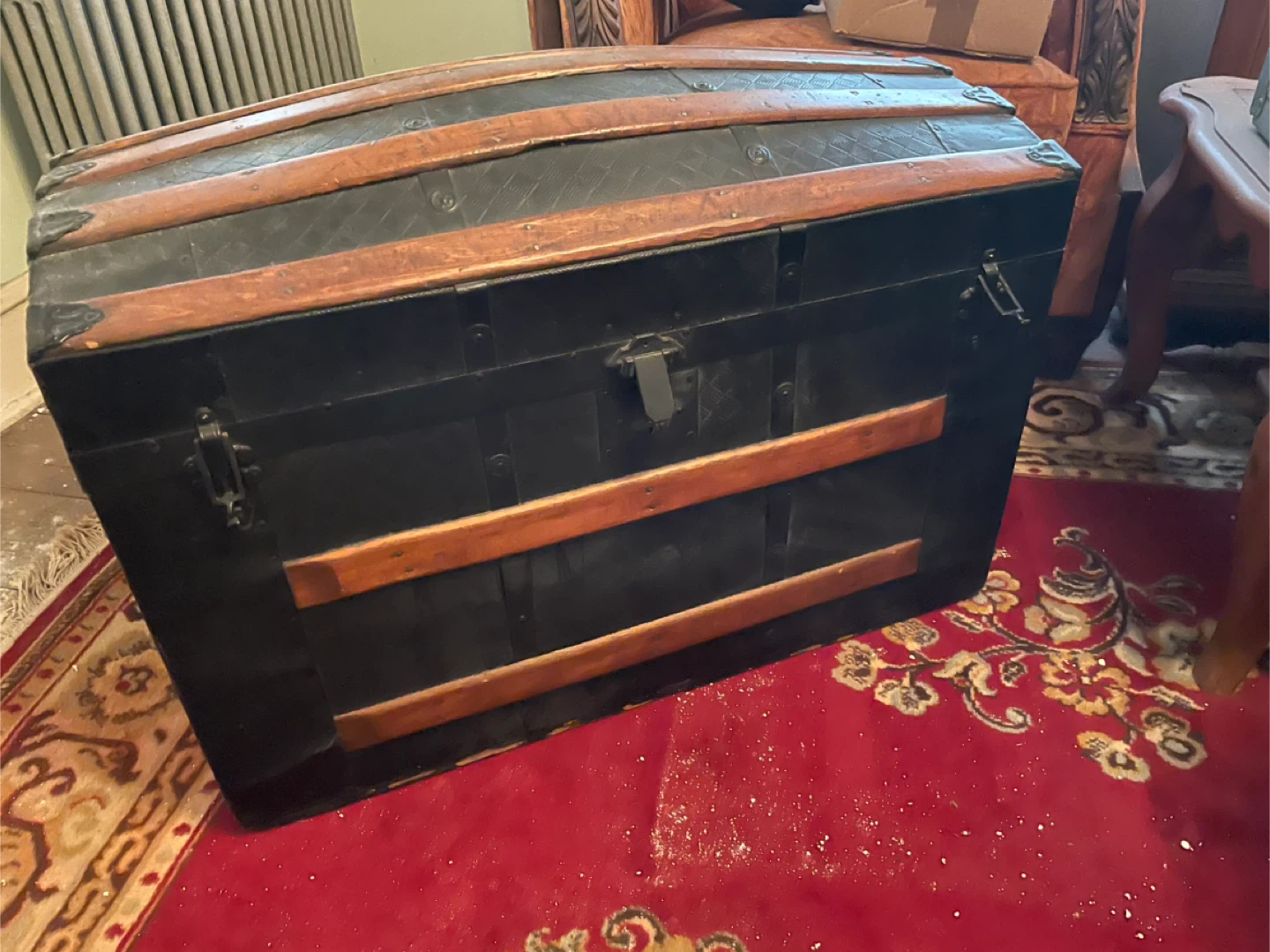 Vintage Steamer Trunk Storage Chest - photo 3